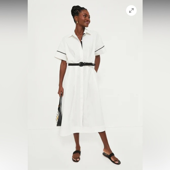 White Piped Kate Dress - Picture 3 of 11